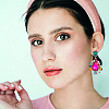 FIBLOOM 2 Pairs 2 Colors Rhinestone Teardrop Dangle Stud Earrings EJEW-FI0001-99-5