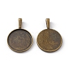 Alloy Pendant Cabochon Settings PALLOY-A13368-AB-NR-2