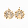 Brass Micro Pave Clear Cubic Zirconia Pendants KK-S356-682-1