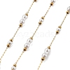 ABS Imitation Pearl & 304 Stainless Steel Beads Link Chains CHS-K021-07G-03-1