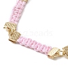 Braided Waxed Polyester Rectangle Link Chain Bracelets BJEW-JB10000-02-3
