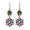 Christmas Glass Seed and Resin Imitation Pearl Dangle Earrings Sets for Women EJEW-JE06100-4