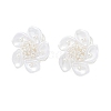 Flower Brass Stud Earring EJEW-L288-006S-2