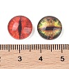 100 Pcs Half Round/Dome Dragon Eye Printed Glass Cabochons GLAA-GA0002-28-3