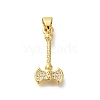 Rack Plating Brass Micro Pave Cubic Zirconia Pendants KK-Z086-66G-06-1