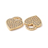 Heart Brass Micro Pave Clear Cubic Zirconia Pendants KK-G435-29G-3