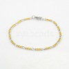 Two Tone Casual Style 304 Stainless Steel Twist Mother-Son Chain Bracelets for Further Design X-STAS-O036-23M-1