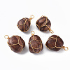 Natural Leopard Skin Jasper Pendants G-N332-50-07-1