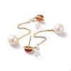 Round Natural Pearl Stud Earrings for Women EJEW-E303-03G-2