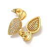 Teardrop Brass Pave Cubic Zirconia Dangle Stud Earrings for Women EJEW-N054-43G-2