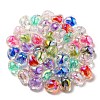 Two Tone UV Plating Transparent Acrylic European Beads OACR-F004-06-3