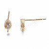 Brass Stud Earring Findings KK-Q750-032G-3