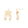 Brass Meteor Star Stud Earrings for Women EJEW-G322-11G-3