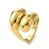 Ion Plating(IP) 304 Stainless Steel Teardrop Finger Rings for Women RJEW-Q815-08G-1