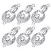 CHGCRAFT  6Pcs Brass Fold Over Clasp with Crystal Rhinestone KK-CA0002-69B-1