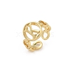 Brass Open Cuff Rings for Women RJEW-K289-01G-K-4