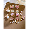 5 Pairs Alloy Dangle Stud Earrings FS-WG460F5-01-1