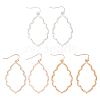 ANATTASOUL 3 Pairs 3 Colors Alloy Dangle Earrings with Brass Pins EJEW-AN0004-44-1