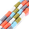 Fixed 5 Color Handmade Polymer Clay Bead Strands CLAY-S096-029F-1