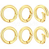 6Pcs Rack Plating Brass Spring Gate Rings KK-BBC0028-44-1