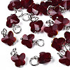 Faceted Transparent Glass Charms GLAA-T024-06H-1