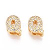 Brass Micro Pave Clear Cubic Zirconia Beads KK-T071-17G-Q-1
