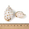 Electroplate Natural Spiral Shell Big Pendants SSHEL-N042-13-3