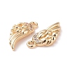 Brass Micro Pave Clear Cubic Zirconia Charms X-KK-G418-12G-3