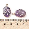 Natural Amethyst Oval Pendants G-C102-07G-03-3