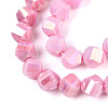 Anti-Tarnish Electroplate Glass Beads Strands GLAA-T025-8mm-14I-3