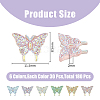 HOBBIESAY 180Pcs 6 Colors Butterfly Resin Cabochons MRMJ-HY0002-51-2