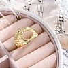 Textured Brass Cuff Finger Rings for Women RJEW-G337-29G-2