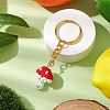 Glass Seed Beads Mushroom Keychain KEYC-MZ00021-03-2