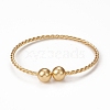 Classic Rack Plating Brass Bead Bangles BJEW-E071-11G-2