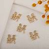 5Pcs Brass Micro Pave Clear Cubic Zirconia Pendants ZIRC-SZ0002-50-4