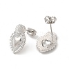 Rack Plating Brass Heart Stud Earrings for Women EJEW-I283-02P-2