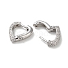 Brass Pave Clear Cubic Zirconia Hoop Earrings EJEW-M258-04P-2