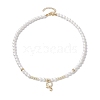 Shell Pearl Necklaces NJEW-JN04862-4