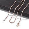 1.5mm Rack Plating Brass Ball Chain Necklaces for Women Men MAK-L044-63RG-1