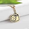 201 Stainless Steel Pickleball Paddle Pendant Box Chain Necklaces for Women Men NJEW-H050-02G-3