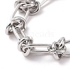 Non-Tarnish 304 Stainless Steel Knot Link Chain Bracelet for Men Women BJEW-E020-01P-2