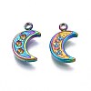 Rainbow Color 304 Stainless Steel Charms Rhinestone Settings STAS-S119-079-2