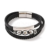 Braided Microfiber Leather Multi-strand Bracelets BJEW-B096-06C-1