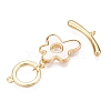 Brass & Shell Toggle Clasps KK-N254-159G-2