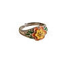 Adjustable Alloy Enamel Finger Rings for Women WGFF340-01-3
