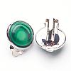 Synthetic Malachite Brass Clip-on Earrings EJEW-A051-B005-2