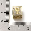 Brass Cubic Zirconia Beads KK-Q818-01Y-G-3