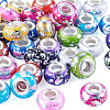 50Pcs 10 Colors Opaque Resin Rondelle European Beads RESI-TA0005-47-3