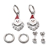 3 Pairs 3 Styles Christmas 304 Stainless Steel Hoop & Stud Earring Sets for Women EJEW-K279-15P-4