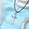 Seed Beads Loom Angel Pendant Necklaces NJEW-MZ00061-01-2